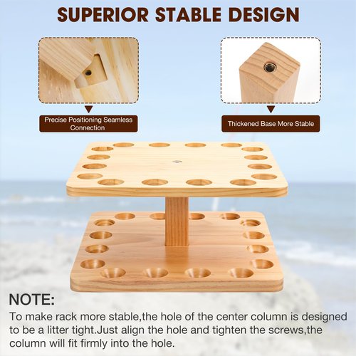 okkoCoin Fishing Rod Holders for Garage,Floor Stand Holds up to 16 Rods Wood Fishing Gear Equipment Storage Organizer, Fishing Gifts for Men