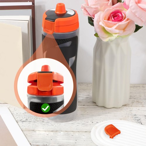 PEUTIER 2pcs Water Bottle Lid Clips, Replacement Lid Clip Bottle Cap Fastener Fit for Gatorade GX Sports Water Bottle Accessories (Orange)