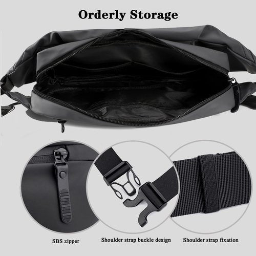Crossbody Bag for Men and Women,Sling Bags,Adjustable Waist Belt,Durable,Water Resistant Fanny Pack Chest Bag for Travel Daypack Outdoor Running(Grey)