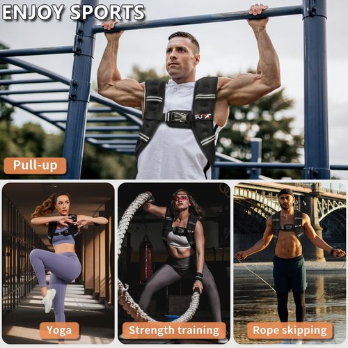 FUFF Weighted vest woman - 5lb Weights with Reflective Stripe, Weighted Vest for Men Women Strength Training Running Walking Jogging