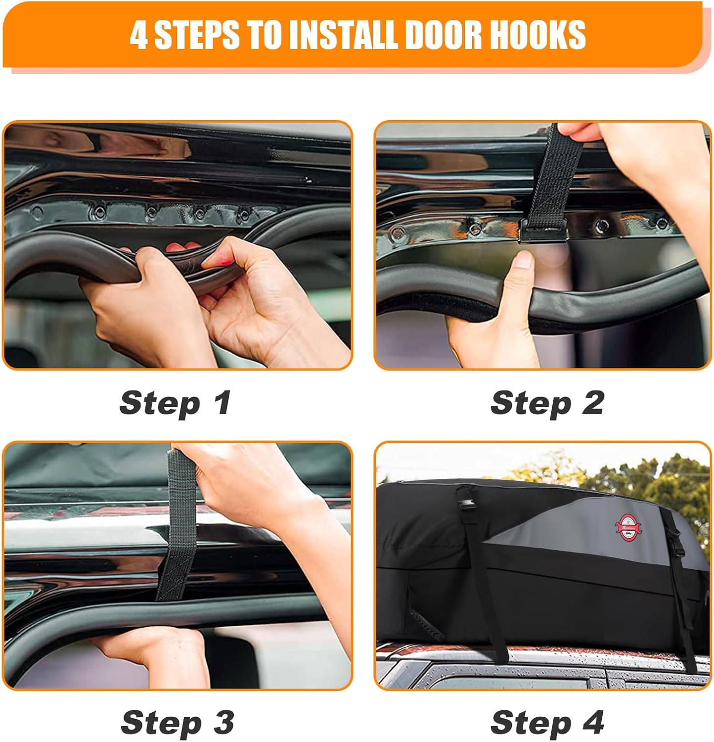 Sailnovo Car Rooftop Cargo Carrier Roof Bag, 20 Cubic feet Waterproof Roof Cargo Carrier fit car with/Without Luggage Rack - Vehicle Soft Shell Roof Cargo Box with Tie-Down Strap, Safety Hook