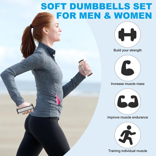 PATIKIL Hand Weights for Women Men 4 Lbs Total (2 Lb Each) Soft Dumbbells with Straps Walking Weight Set for Running Workout Jogging Aerobics Jogging, Orange