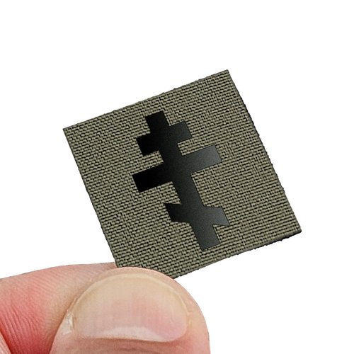 Mini Orthodox Cross Crucifix Tactical Morale Patch [Ranger Green,Black]