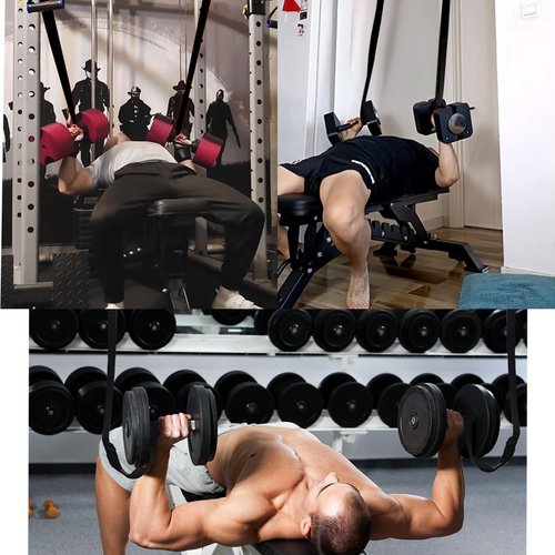 Dumbbell Spotter Straps Barbell Rack Attachment for Chest Bench Press Hanging Dumbbells Safety Hanger Straps