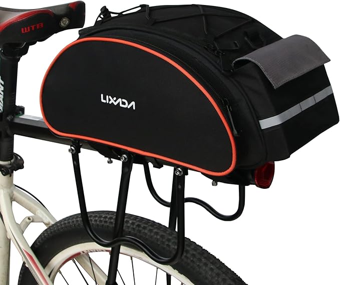 Lixada Bicycle Back Pannier Bag Bicycle Back Seat Bag Saddle Bag Shoulder Bag for Mountain Bike Cycling Outdoor