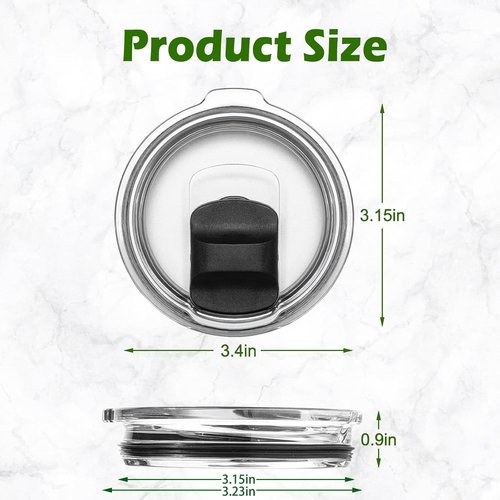 4Pack 20 Oz Magnetic Tumbler Lid, Replacement Lid for Yeti Lids Compatible with YETI Rambler, Magnetic Spill Proof
