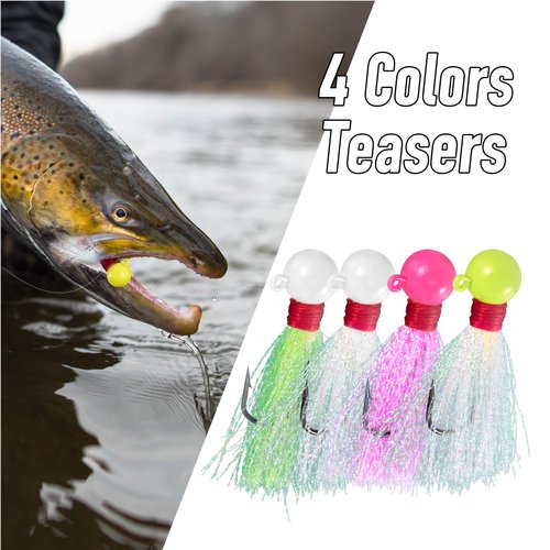 Dr.Fish 10 Pack Round Ball Jigs Saltwater Pompano Surf Fishing Jig Heads Swimbait Walleye Striper Flounder Mackerel White 1/4oz