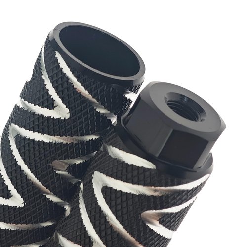 Zelerdo 4 Pack Aluminum Alloy Bike Pegs Foot Pedals Backseats Stands Fit 3/8 inch Axles (Black and Silver, 100x28 mm)