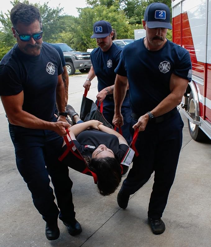 Rescue Essentials Brand Public Access QuikLitter, Red Nylon Handles, Non-Woven Fabric, 500 Lb Rated, Low Cost, Disposable for Patient Transfer, Casualty Evacuation