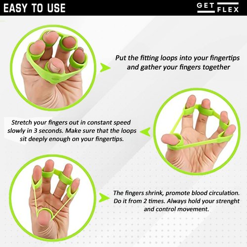 Grip Strength Trainer Kit (6 Pack) – Adjustable Hand Grip Strengthener, Finger Strengthener & Forearm Trainer with Stress Relief Ball for Muscle Building & Recovery – Adjustable Resistance Ranging From 11 to 132 Lbs (5 to 60 Kg) - Green