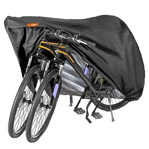 Bike Cover for 1 or 2 Bikes, Outdoor Storage Waterproof Bicycle Cover, 210D Heavy Duty Ripstop Material, Bike Covers Rain Sun UV Dust Wind Proof with Lock Hole for Mountain Road Electric Bike (XL)