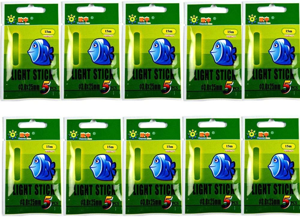 QualyQualy Fishing Glow Sticks for Bobbers 1" 1.5" 2" 3" Fishing Bobber Lights, Fishing Rod Bell Alarm Lights, Bobber Glow Sticks Bulk Kit 10-250Pcs