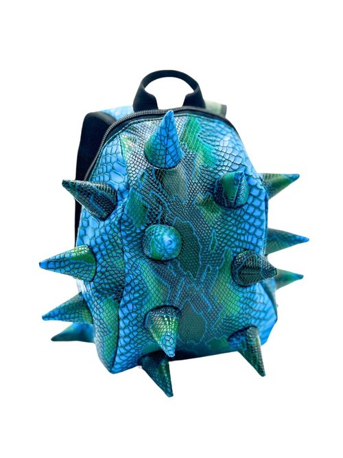 Madpax Blue Mamba Spike Mini Travel Backpack | Edgy Faux Leather Bag with Spikes, Compact Design, Durable & Water-Resistant | Ideal for Everyday Use, or Work