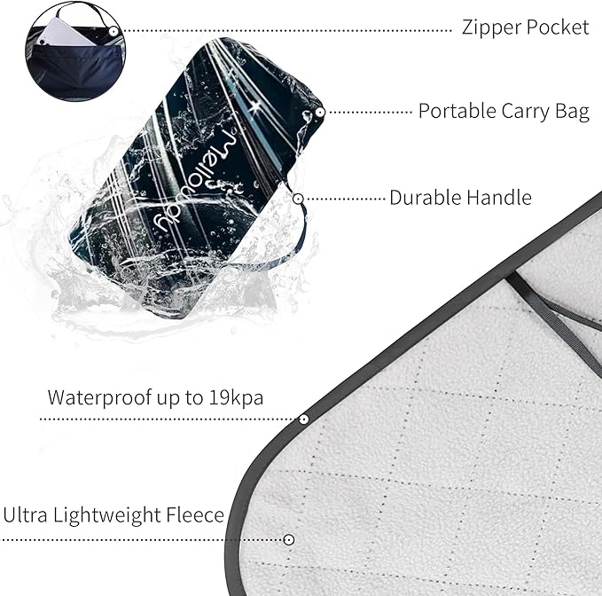 Mellowdy Companion Outdoor Printing Blanket Waterproof, Wind-Resistant, Utility Blanket for Camping, Picnic, Stadium, Beach, Gameday, Travel, Foldable with Carrying Bag（Snowboarder Painting,55x80）