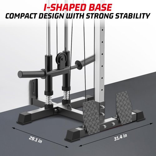 GarveeLife Wall Mount Cable Machine,LAT Power Cable Machine, LAT Pull Down and LAT Row LAT Tower,Cable Crossover Machine with 20 Positions,LAT Pulldown Machines for Home Gym Total Body Training,Black