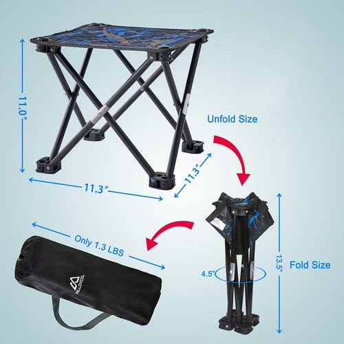 Folding Camping Stool Portable Chair Mini Foldable Stool for Adults Fishing Hiking Gardening and Beach with Carry Bag(Camouflage)