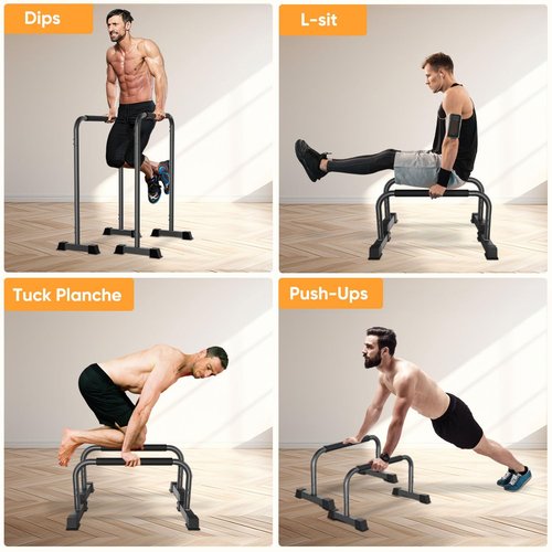 Dip Bar, 2-in-1 Adjustable Dip Stand Station for Home Workout, Heavy Duty Parallel Bars Workout Equipment for Strength Training