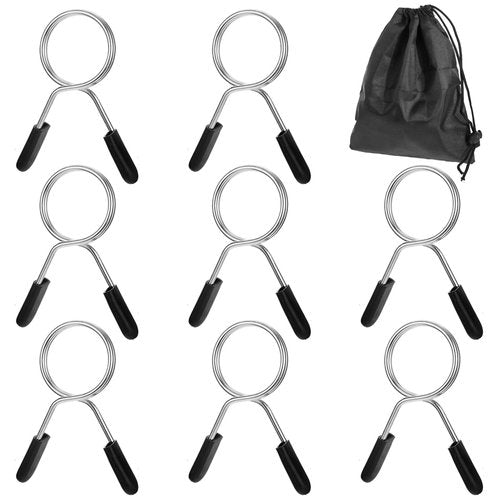 simarro Weight Clips for Bars, 8pcs 1 Inch Barbell Clamps Stainless Steel Weight Bar Clamps Barbell Collars Fitness Bar Clips Weight Bar Clamps for Weightlifting Strength Training Working Out