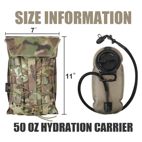 PETAC GEAR 1.5L / 3L Tactical Hydration Pack，Molle Carrier Pouch for 50 oz /100 oz Hydration Bladder Daypack Water Backpack.