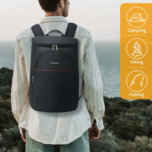 Backpack Cooler Insulated Leak Proof 26/39 Cans,Waterproof Collapsible Cooler Backpack for Men Women Lunch Box,Portable Soft Lightweight Bag Beach Essentials Camping Hiking Picnic Travel,Black