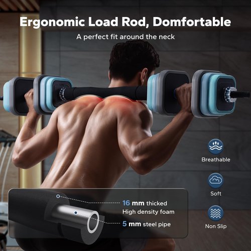 MERACH Adjustable Dumbbells, 35lbs Free Weight Set with Connector, 3 in1 Hand Weights Dumbbells Set Used as Dumbbell, Barbell, Push up Stand, Fitness Exercises for Home Gym Women/Men