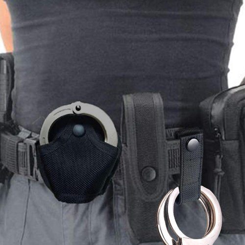 Handcuff Holder Strap 2Pcs Handcuff Strap Retainer Nylon Hand Cuff Belt Keeper Clip for Duty Belt Law Enforcement Police