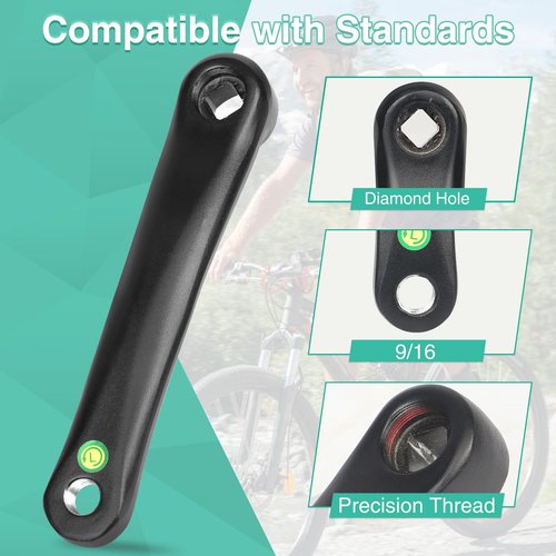 ZUKKA Bicycle Crank Arm Bike Crank Left Arm 152MM/165MM/170MM Aluminum Crank Arm for Mountain Bike Road Bike City Bike Folding Bike E Bike Exercise Bike