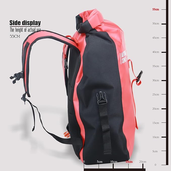 Dry Bags Waterproof Backpack, Waterproof backpack for boating,Floating,hiking, camping and other outdoor activities 25L.(Red)