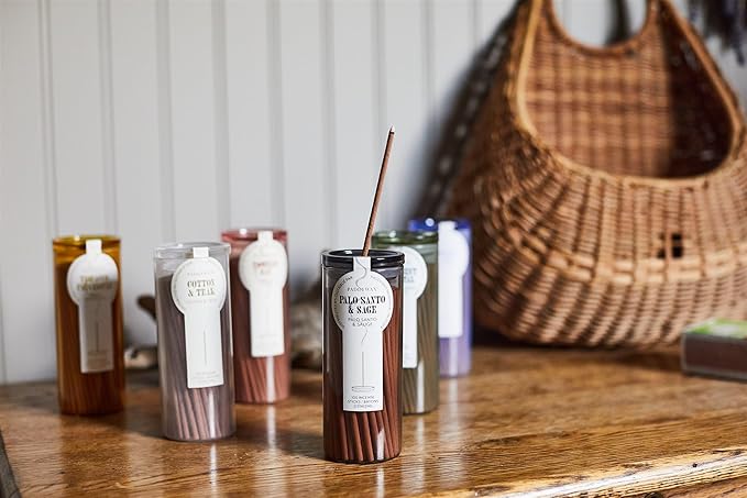 Paddywax Candles Haze Collection Incense Sticks in Glass Jar, 100-Piece, Santo & Sage