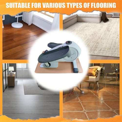 Non-Slip Workout Mat for Under Desk Ellipticals, Ellipse Leg Exerciser Machine Mat, 3mm Thick Exercise Equipment Mats, Improves Machine Stability & Protects The Floor, 23.62 x 16.92 Inches