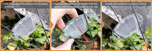 2PCS Warning Reflector Bicycle Strip for Rim Spoke Wheel