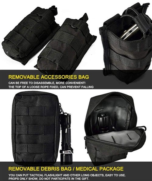 PIKEON Tactical Airsoft Vest Outdoors CS Game Vest Adjustable Adult Suitable for Train (Black)