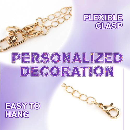 Rabrgab Letter Charm Accessories for Stanley Cup with Handle, Cute Initial Letter for Stanley Tumbler with Bling Charms Purple Pompom K