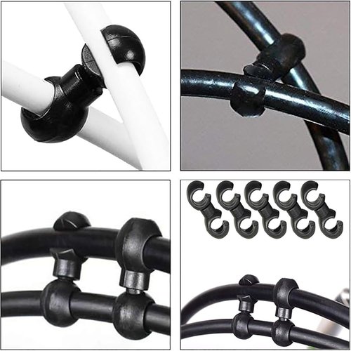 Bxian 10PCS 19.4mm Length Bicycle Black Cable Clip Bicycle Swivelling S Shaped Plastic Hook Clip Hose Guide for Brake Cable and Chainstay Cross Hook
