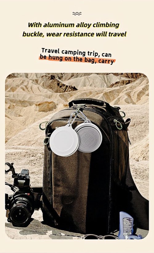 Orange Cottage Collapsible silicone camping water cup green capacity Aluminum alloy hiking buckle 170ml