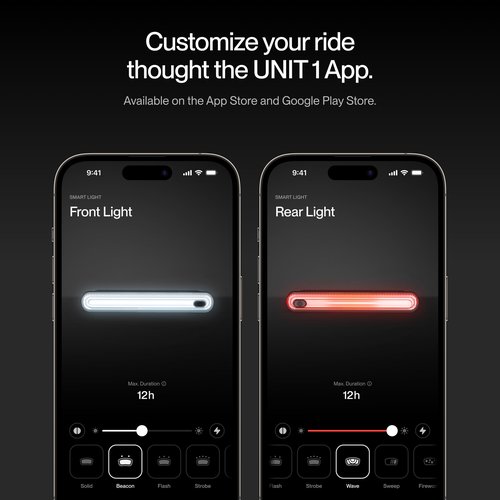 UNIT 1 Smart Light | Wireless LED Turn Signals & Brake Light | USB-C Rechargeable | Magnetic Mount | Nav Remote Compatible | App-Controlled Visibility via iOS & Android
