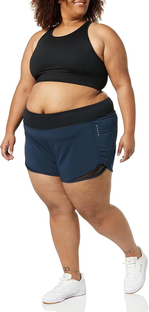 Core 10 Women's Standard-Fit Knit Waistband 2-in-1 Woven Running Short