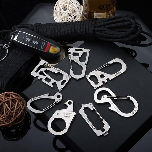 Sanrenmu Key Holder Quick Release Carabiner Keychain Clip Key Fob Keychain Hook with Stainless Steel Keyring for Men Dad