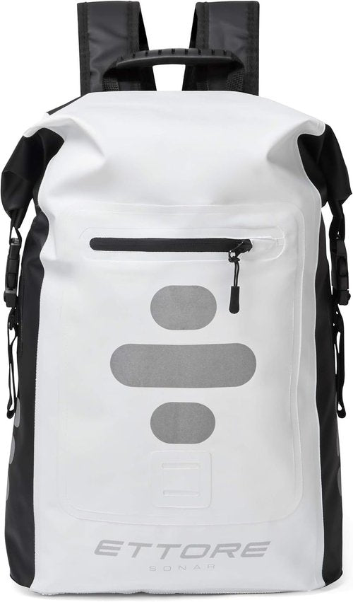 Ettore Cycling Rucksack 100% Waterproof Dry Bag - Black/White - Sonar