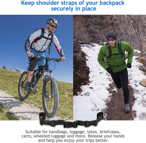 Backpack Chest Strap [2 Pack] Heavy Duty Adjustable Backpack Sternum Strap Chest Belt with 10 Pieces Zipper Pulls