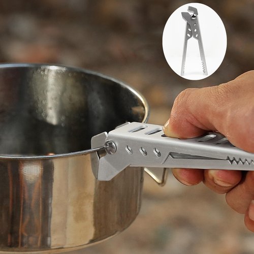 Malijnxin Camping Pot Gripper and Lifter, Strong Grip Camping Cookware Anti-Scald Pan and Bowl Holder for Safe Handling of Hot Cookware, Ideal for Home and Outdoor Camping Cookware