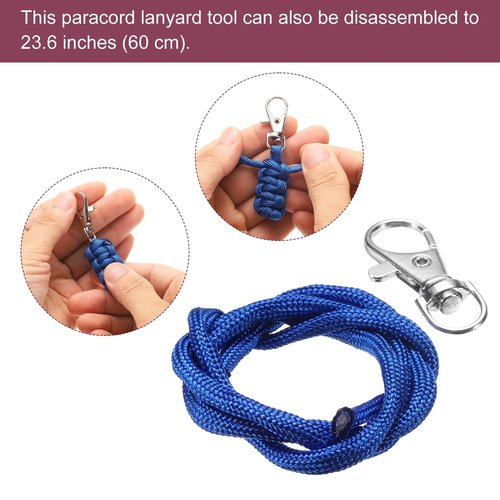 uxcell 4pcs Paracord Zipper Pulls, 3" Paracord Lanyard Keychain for Backpacks, Tents, Trolley Cases, Traveling Cases, Key, Jackets, Pink