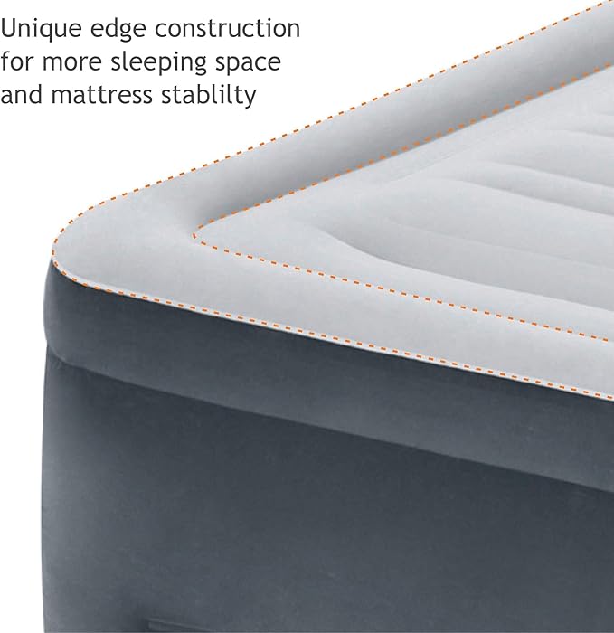 Intex Comfort Dura-Beam Airbed Internal Electric Pump Bed Height Elevated (2020 Model)