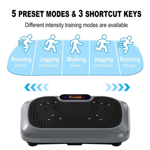 HOTSWEAT Vibration Plate Exercise Machine for Lymphatic Drainage, Power Plate Vibrating Platform, Shaker for Weight Loss, Exercise Board with 120 Levels for Home Gym