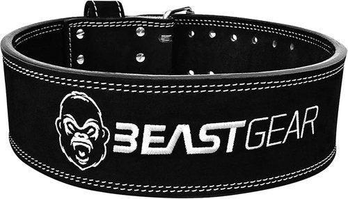 Beast Gear Weight Lifting Belt - Leather Power Lifting Belt for Men，10mm Thick Weightlifting Belt for Deadlifts, Back Support Squats Belts for Powerlifting, Crossfit Gym Belt for Men Women