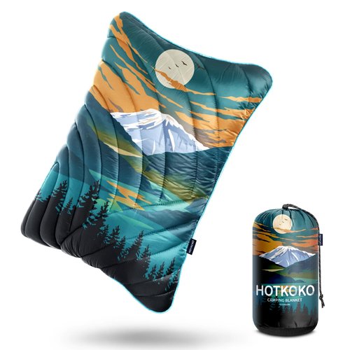 hotkoko Camping Pillow,Supportive Compressible Travel Pillow Middle Size Lightweight Camp Pillow with Storage Bag for Camping,Hiking,Backpacking,Airplane