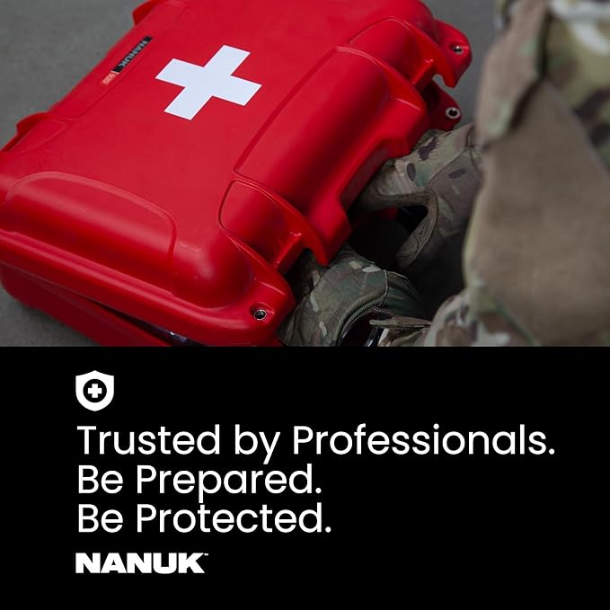 NANUK 904 Waterproof First Aid Box Empty – Durable, Medical First Aid Organizer Case, IP67-Rated, Dustproof, Impact-Resistant, and Floats (7.4" x 4.9" x 3.1") – Red