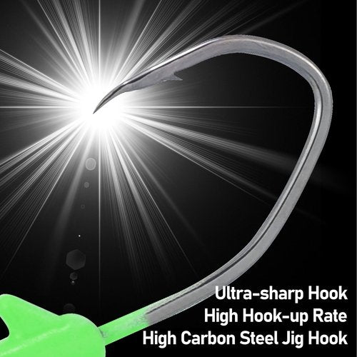 Dr.Fish 30 Pack Crappie Jig Kit 6 Colors Freshwater Fishing Jig Head Crappie Bass Trout Panfish Bluegill Hook Lure Sickle Hook 1/8oz