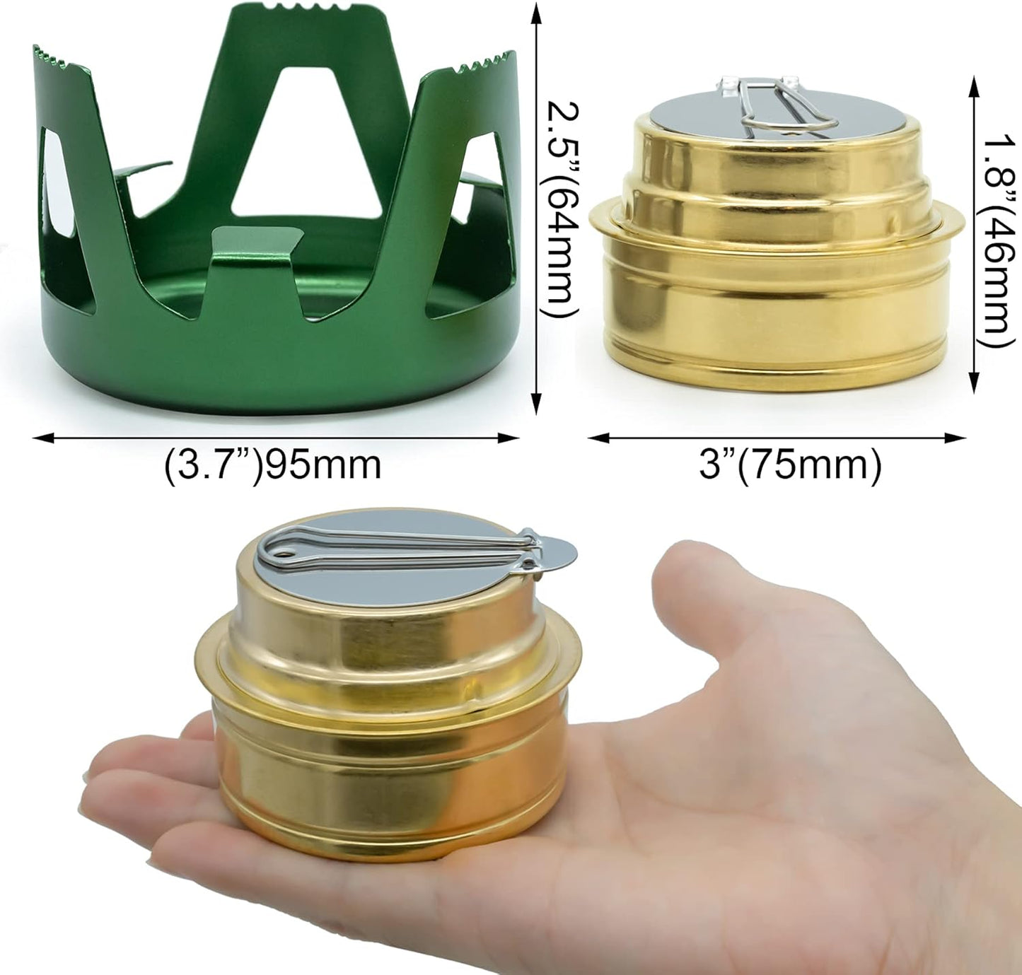 Outdoor Mini Portable Alcohol Stove Burner for Backpacking Hiking Camping Survival - Gray