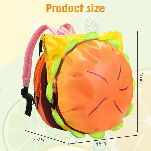 MaiQidd Cheeseburger Backpack Multi-compartment Funny Hamburger Backpack
